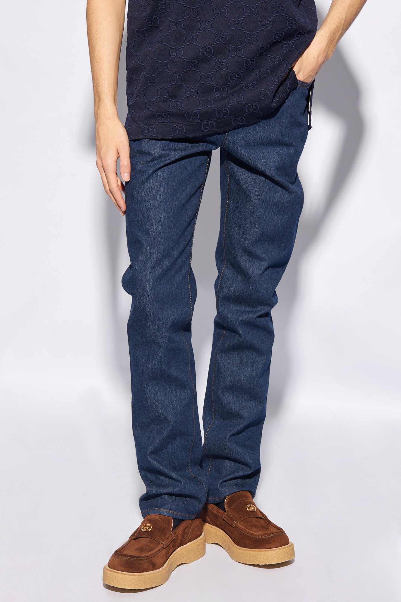 GUCCI STRAIGH LEG DENIM JEANS デニム GUCCI - Straight-leg Denim Cotton Jeans Gucci